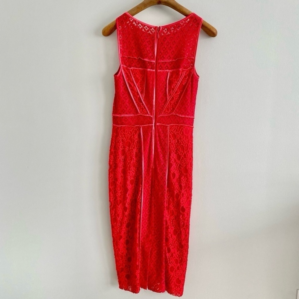 bebe Red Lace Sleeveless Midi Dress - Picture 3 of 3
